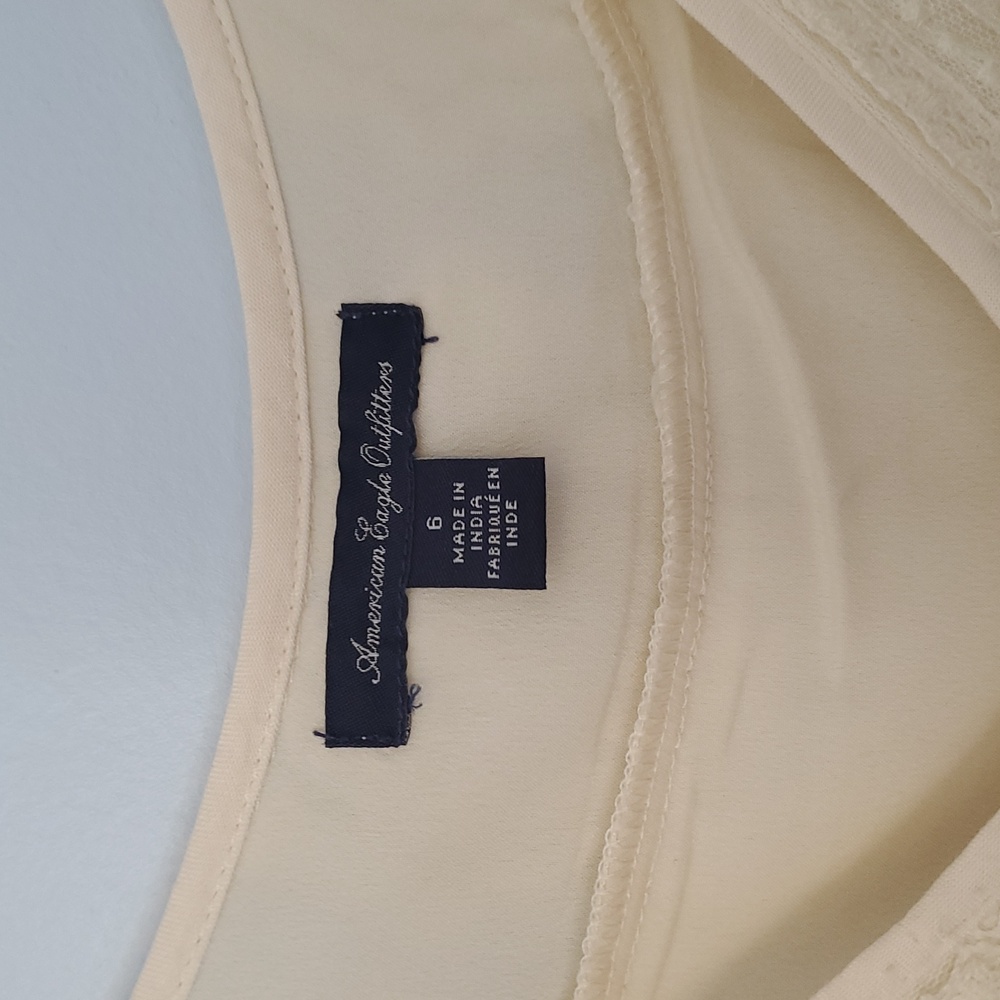 American Eagle Elegant Cream Dress, Size 6 - Picture 6 of 6